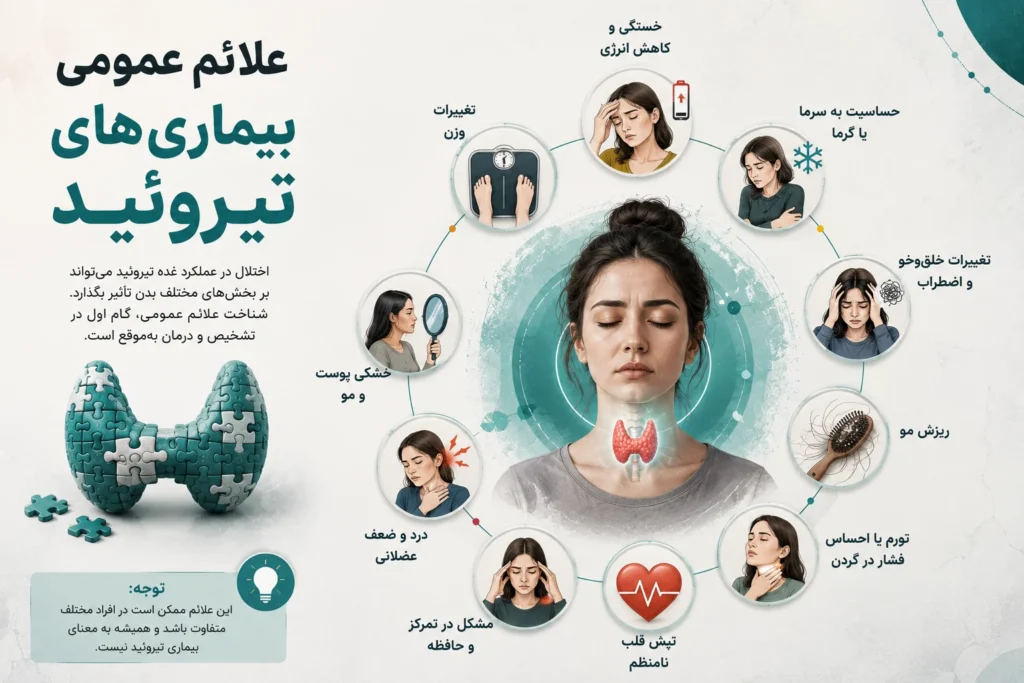 علائم عمومی بیماری‌های تیروئید-ارناپ