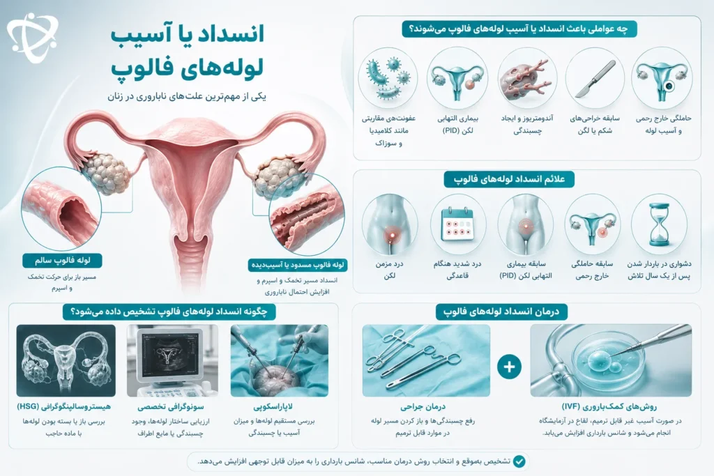 انسداد یا آسیب لوله‌های فالوپ؛ یکی از مهم‌ترین علت‌های ناباروری در زنان