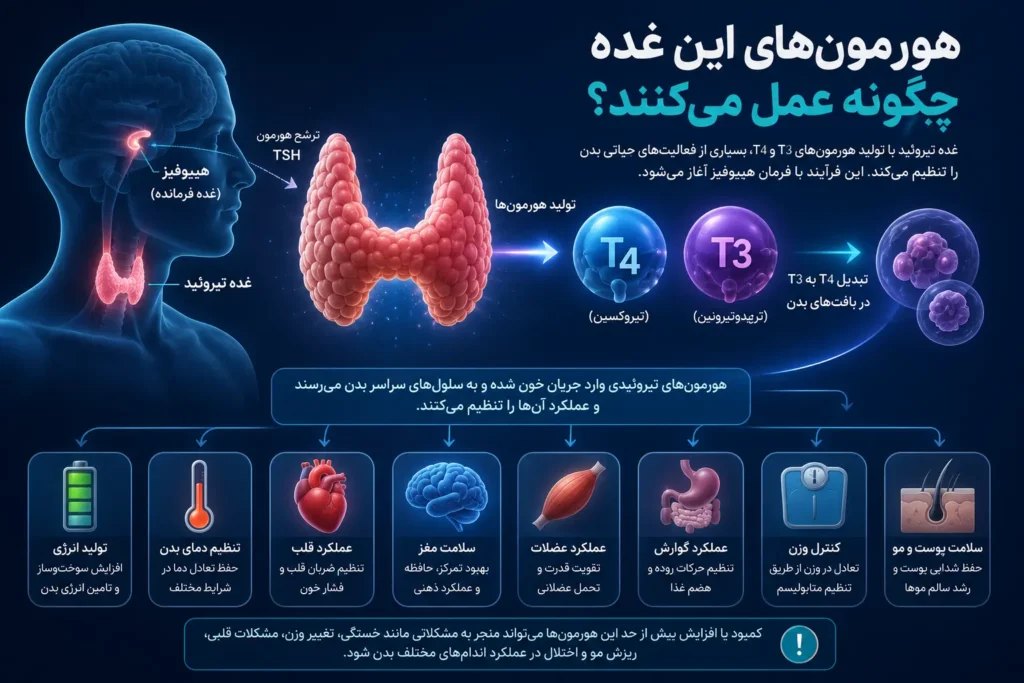 هورمون‌های این غده چگونه عمل می‌کنند؟-ارناپ