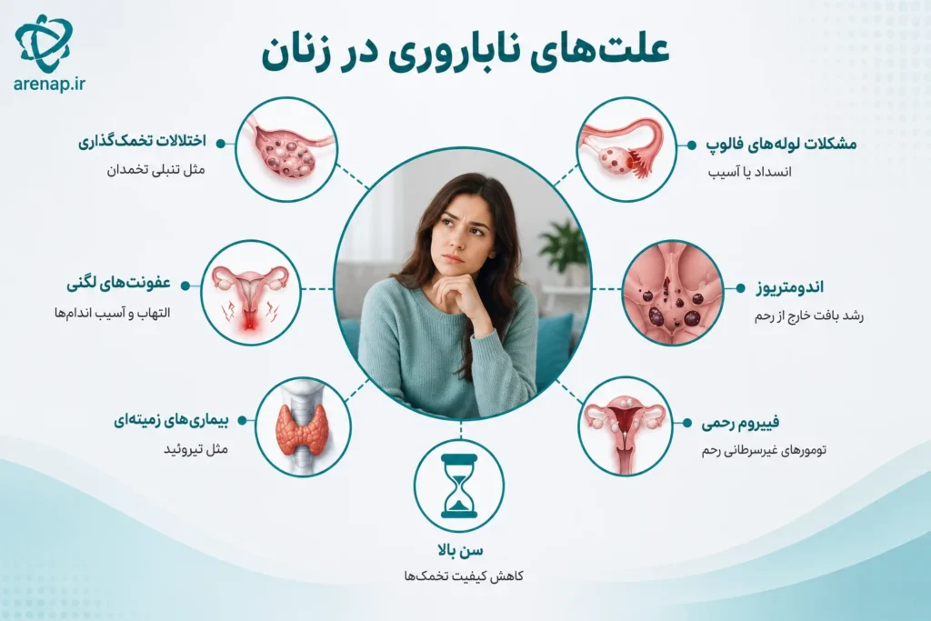 درمان ناباروری علت ناباروری در زنان