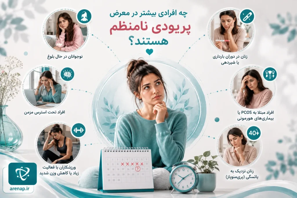 چه افرادی بیشتر در معرض پریود نامنظم هستند؟