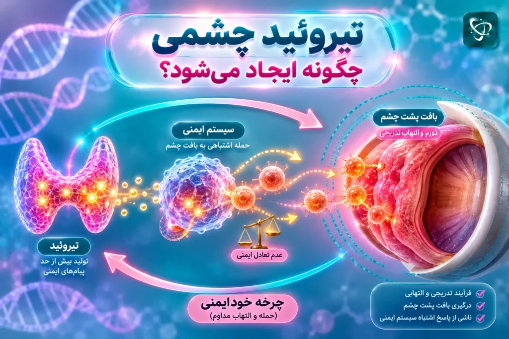 فرآیند ایجاد تیروئید چشمی و التهاب بافت پشت چشم- آرناپ