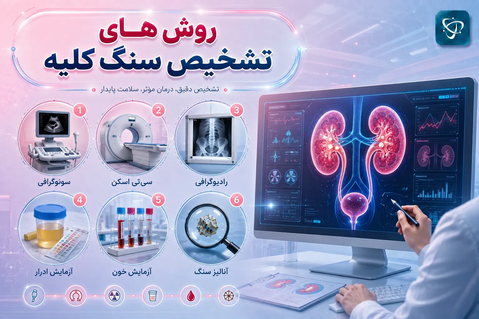 روش‌ های بررسی و تشخیص سنگ‌ های کلیوی-آرناپ