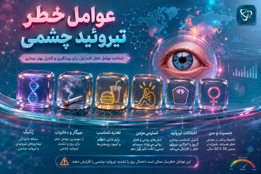 عوامل مؤثر بر بروز و تشدید تیروئید چشمی- آرناپ