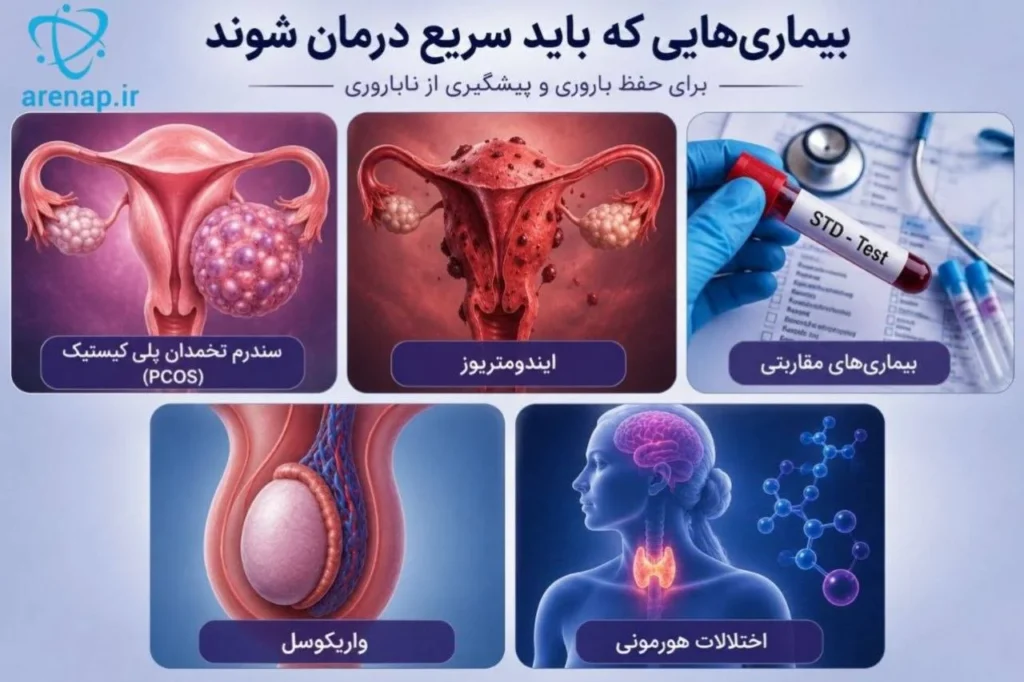 پیشگیری از ناباروری بیماری‌هایی که باید درمان شوند - آرناپ