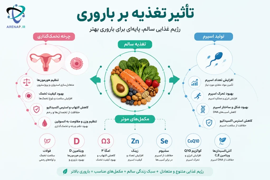 رژیم غذایی باروری و مکمل‌ باروری چیست؟-arenap