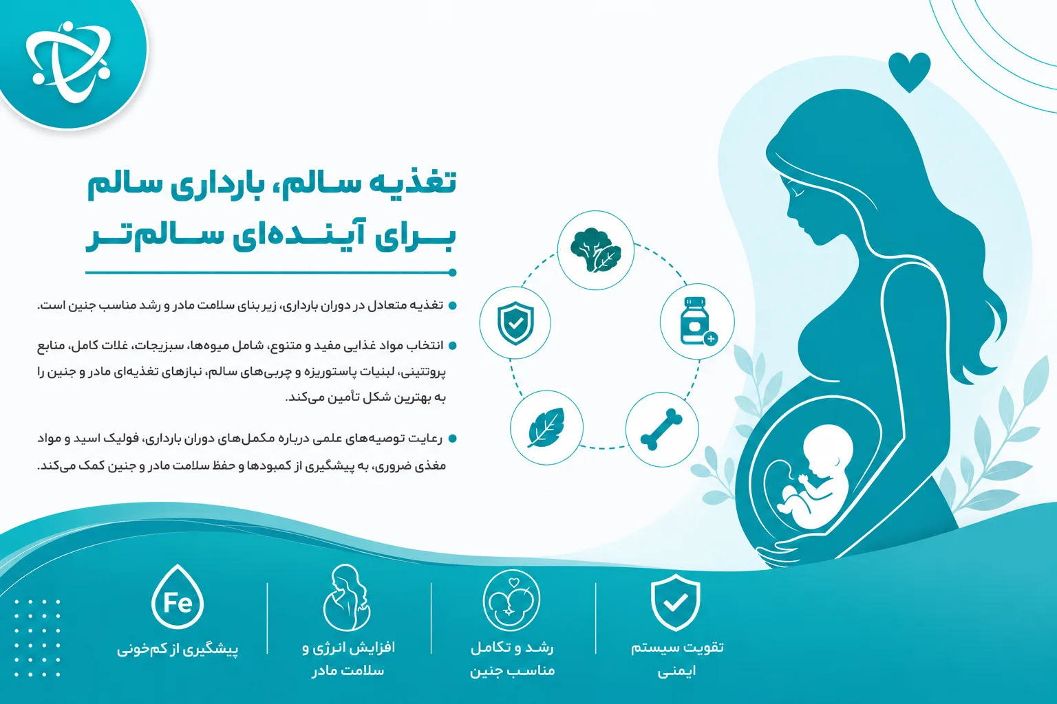 راهمای تغذیه دوران بارداری و تأثیر مواد غذایی مفید بر سلامت مادر و جنین