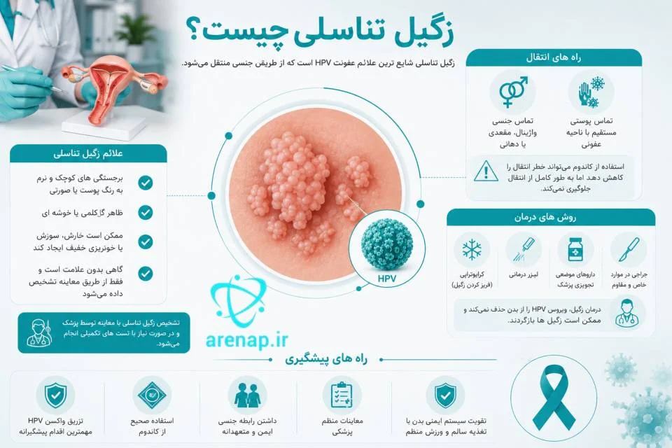 زگیل تناسلی ناشی از ویروس HPV - ارناپ