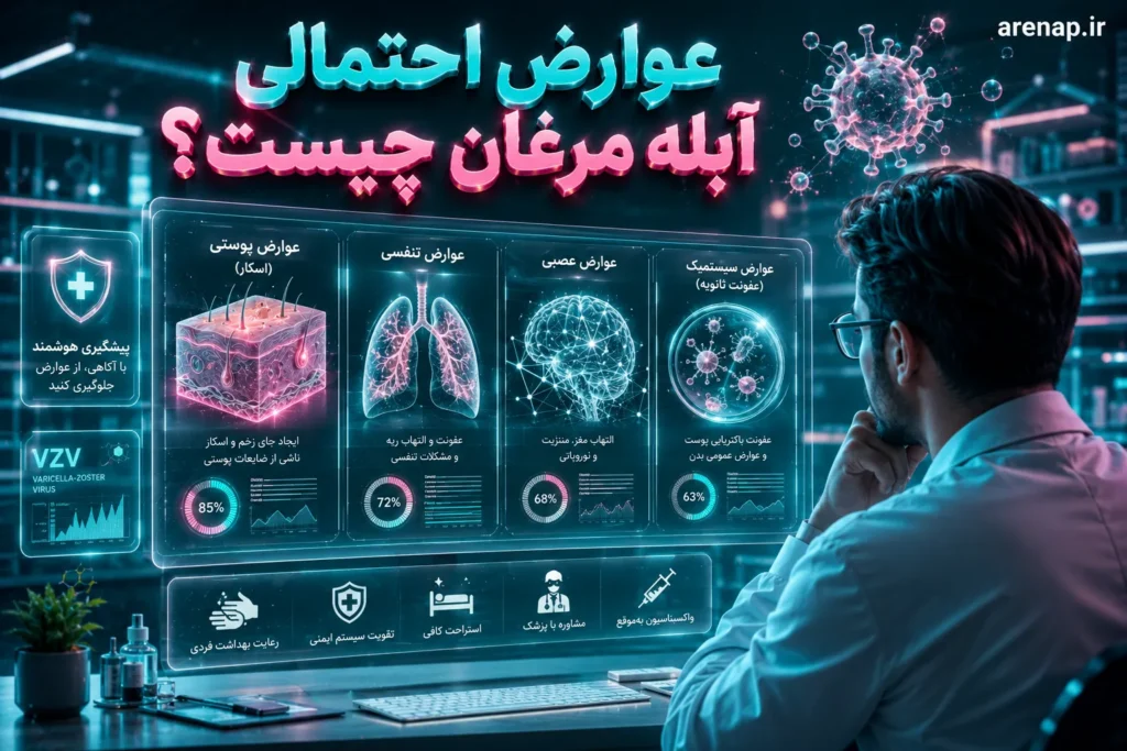 عوارض پوستی و سایر پیامدهای احتمالی آبله مرغان- آرناپ