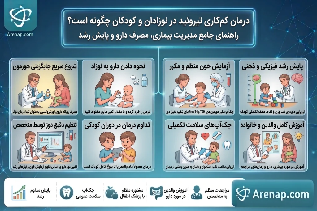 درمان کم کاری تیروئئید در کودکان و نوزادان چگونه است