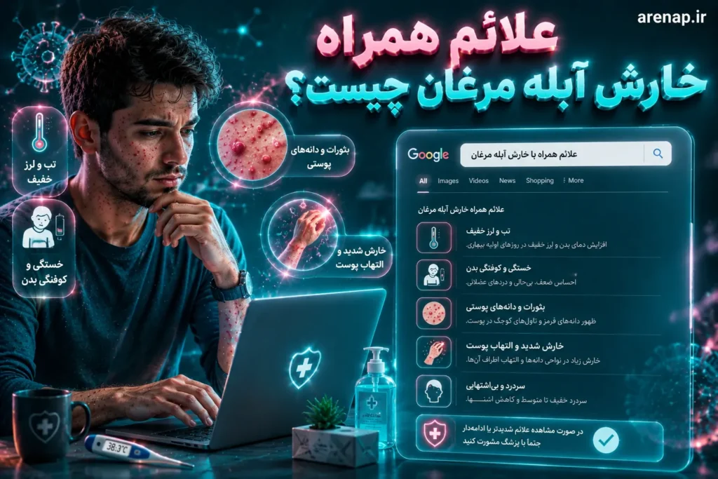 نشانه‌های پوستی و علائم شایع در دوره آبله مرغان- آرناپ