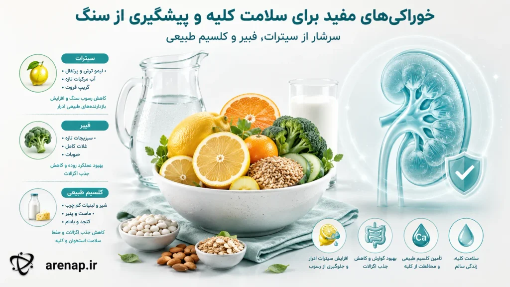 مواد غذایی مفید و مرکبات در رژیم غذایی سنگ کلیه - آرناپ