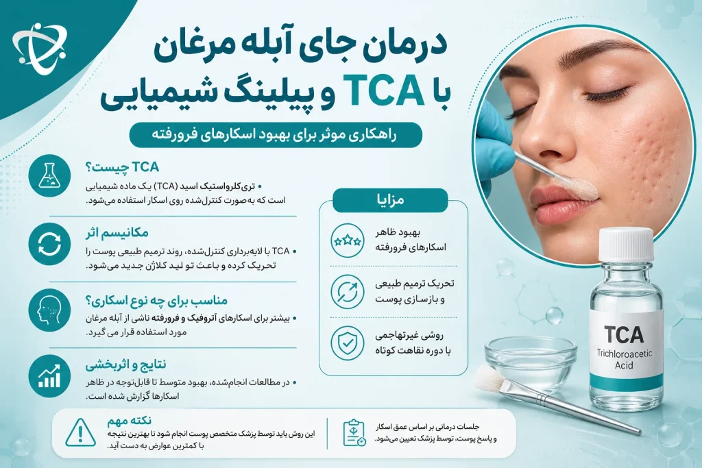 درمان جای آبله مرغان قدیمی با TCA و پیلینگ شیمیایی