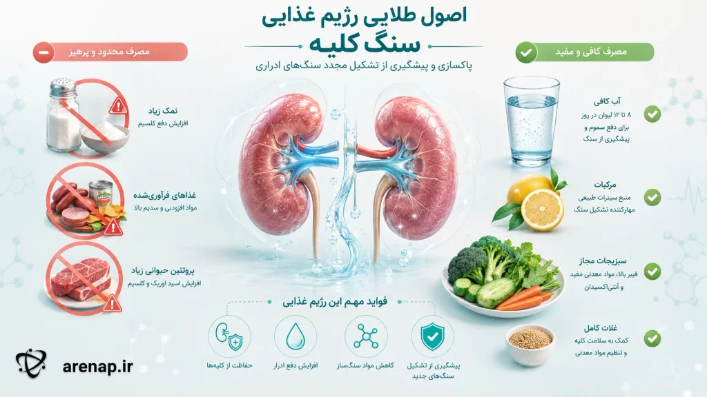 اصول رژیم غذایی سنگ کلیه و پیشگیری از تشکیل سنگ - آرناپ