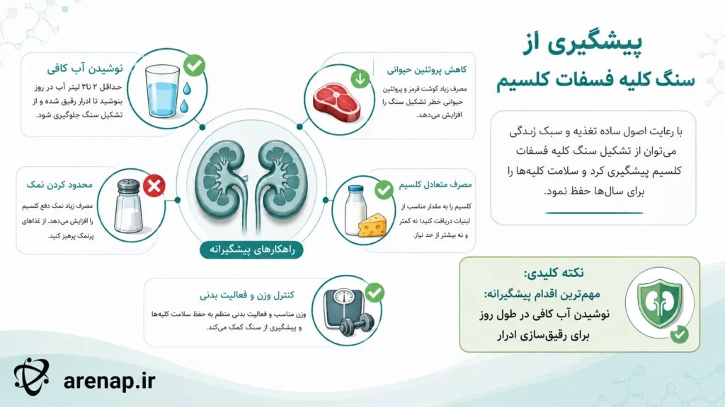 پیشگیری از سنگ کلیه فسفات کلسیم - arenap